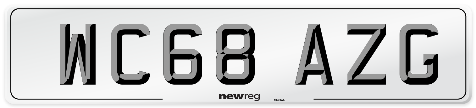 WC68 AZG Number Plate from New Reg